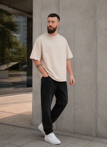 Футболка чоловіча оверсайз ONE SIZE бежева