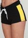 Шорты женские спортивные черные с желтой вставкой М