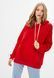 Худі жіночий теплий, колір червоний подовжений Oversize 02