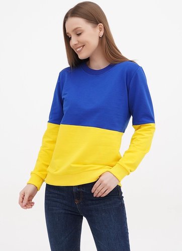 Bluza damska, bez ocieplenia, patriotyczna niebiesko-żółta S