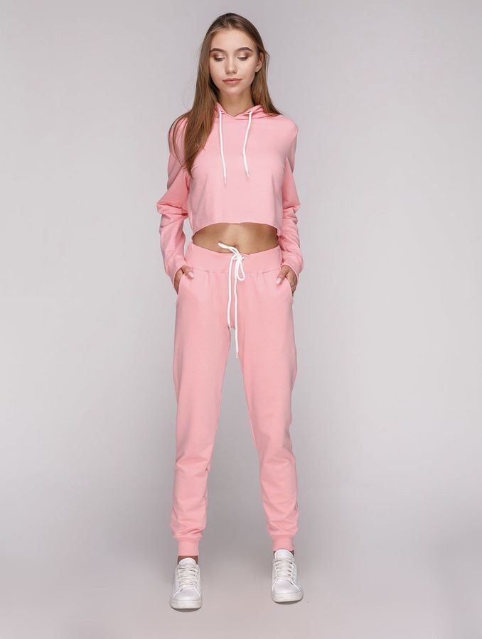 Костюм спортивный женский, розовый молодежный модный S