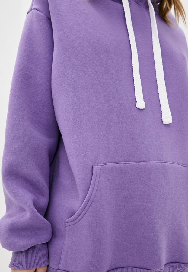 Худі жіночий теплий, колір бузок подовжений Oversize 02