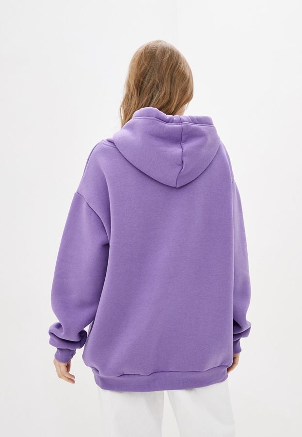 Худі жіночий теплий, колір бузок подовжений Oversize 02