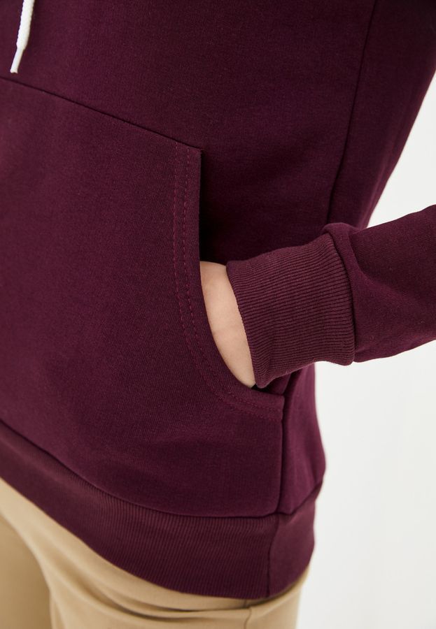 Damska bluza z kapturem z polaru marsala XL