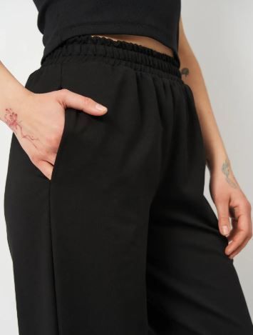 Женские спортивные черные брюки свободного кроя, S/M
