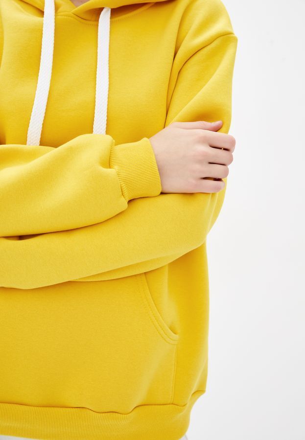 Худі на флісі Oversize 02 Жовтий подовжений