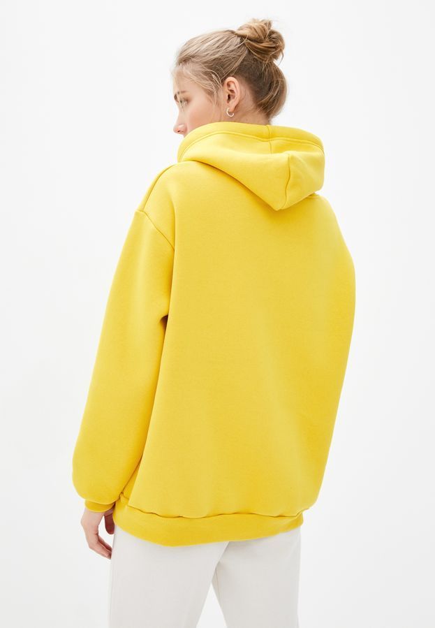 Худі на флісі Oversize 02 Жовтий подовжений