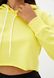 Кроп топ жіночий спортивний з капюшоном жовтий S