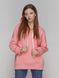 Худі жіночий теплий, колір рожевий персик Oversize 01