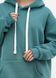 Bluza z kapturem damska polarowa Oversize 02 wydłużona, kolor szmaragdowy