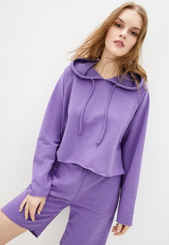 Костюм спортивний жіночий петля (кроп-топ+шорти) фіолетовий