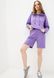Костюм спортивний жіночий петля (кроп-топ+шорти) фіолетовий S
