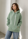 Худі жіночий теплий, колір Фісташка подовжений Oversize 02