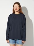 Женский лонгслив оверсайз, стрейч-кулир, темно-синий L/XL