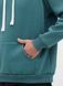 Худі чоловічий теплий подовжений Oversize 02 смарагдовий