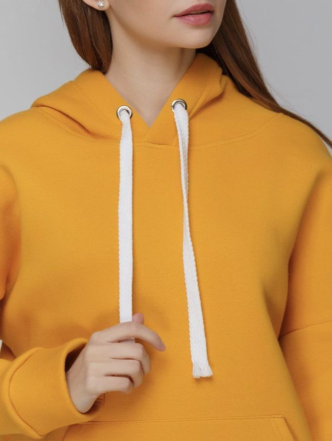 Худі жіночий теплий, колір гірчичний Oversize 01