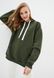 Худі жіночий теплий, колір хакі подовжений Oversize 02