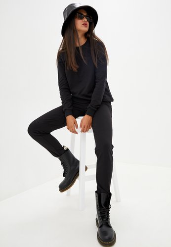 Костюм спортивний жіночий, чорний світшот + штани M